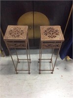 Pair of metal plant stands