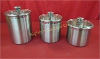 Stainless Steel Canister Set 3 pc Lot