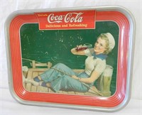 1940 DRINK COCA-COLA  DELICIOUS & REFRESHING TRAY