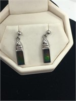 Sterling Silver and Ammolite Earrings