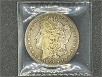 1891-CC Morgan silver dollar