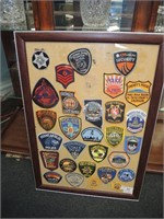 FRAMED COLLECTION POLICE & MILITARY PATCHES