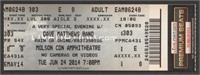 Dave Matthews Band Unused Concert Ticket Stub