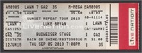 Luke Bryan Unused Concert Ticket Stub