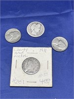 1911 V Nickel - 1905 Barber Quarter & More