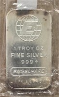 Silver Bar Engelhard  .999 1 Troy OZ