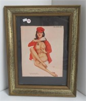 Framed and matted Vargas picture. Measures 17" H