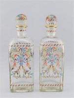 Pair of Enamel Decorated Decanters.Bottles