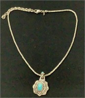 Sarda Sterling Silver/Turquoise Necklace