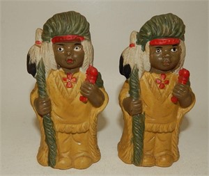 Hand-Painted Porcelain Indian Chiefs