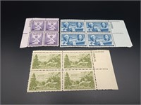 3 Cent Four Stamp Sheets - Clean