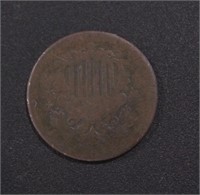 US Coins Shield Nickel, illegible date, appears co