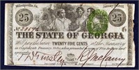 1863 25 Cent State Of Georgia Obsolete Note