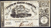 1862 50 Cents North Carolina Obsolete Note