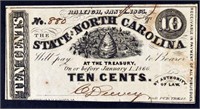 1863 10 Cent North Carolina Obsolete Note