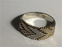 IBB ITALY 925 STERLING SILVER WOVEN BAND RING SZ 8