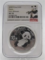 2020 CHINA S10Y PANDA EARLY RELEASE MS 70 NGC