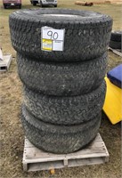 Dodge tires with rims. LT 285/75 R16.  5 bolt
