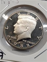 1988-S Clad Proof Kennedy Half Dollar