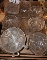 LOT CLEAR GLASS BOWLS & REFRIGERATOR DISHES