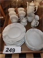 WHITE PORCELAIN DEMITASSE SET 21 PC.