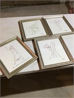 Four framed Disney prince