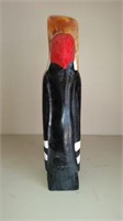Woodpecker Carving Signed Folkart