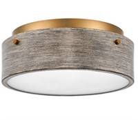 14 in. Old Satin Brass Flush Mount Light