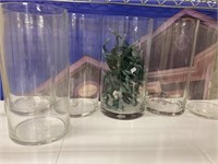 Clear glass vases