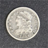 US Coins 1834 Half-Dime, circulated with great det