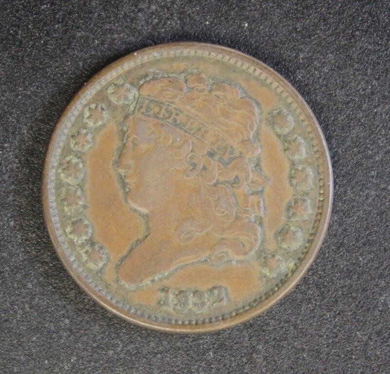 US Coins 1832 Half Cent, circulated