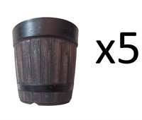 SEALED $40 5PK 10" Whiskey Barrel Planters