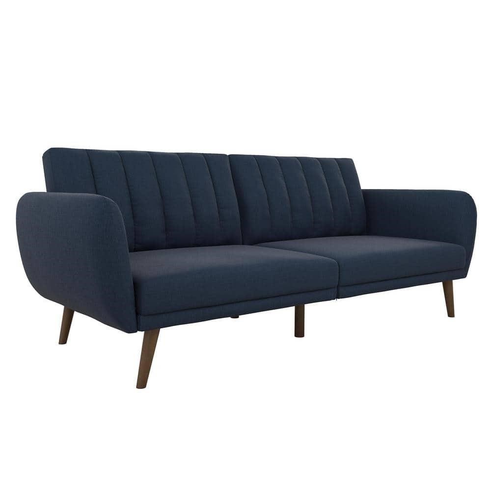 Brittany Navy Linen Convertible Futon