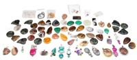 Lot of Set and Loose Natural Stones & Pendants.