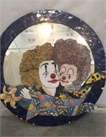 Unique 3 D Lady Clowns Hugging Mirror V6