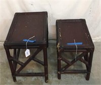 A Pair Of Bamboo Nesting Tables V12A