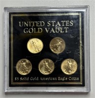 $5 SOLID GOLD AMERICAN EAGLE COIN SET