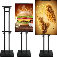 Pedestal Sign Stand  Adjust 80in Double-Sided 2 pc