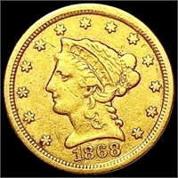 1868 $2.50 Gold Quarter Eagle LIGHTLY CIRCULATED