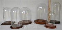 6 Antique Glass Dome Display Cases