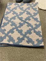 Blue and white patterned Quilt