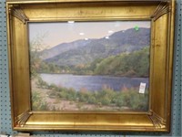 COLLIER SIGNED NATURE SCENE IN GILT FRAME 33x27