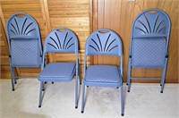 4 Meco folding card table chairs