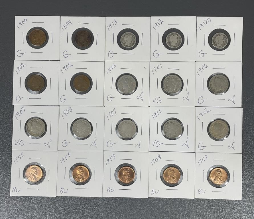 Twenty Miscellaneous Unites States Coins