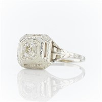 14k White Gold & Diamond Ring