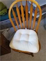 Wooden Swivel Chair w/ Cushion