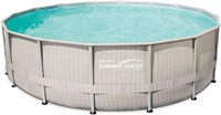 Summer Waves 15ft. Light Wicker Print Pool Frame