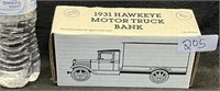 1931 HAWKEYE MOTOR TRUCK DIE CAST BANK