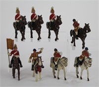 EIGHT METAL HORSES WITH RIDERS