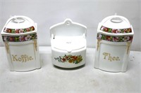 Coffe & Tea Canisters & Wall Salt Box